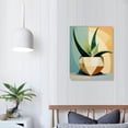 thumbnail image 4 of ONETECH Canvas Wall Art  Framed Boho Wall Art Mid Century Modern Wall Prints Yellow Green Moon Plant Desert Nature Illustrations Artwork, Minimalist Boho Wall Decor for Living Room, 4 of 5