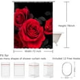 thumbnail image 4 of Red Shower Curtain for Bathroom Rose Shower Curtain Black and Red Shower Curtains Red Rose Shower Curtain with Hooks Black Floral Flower Decorative Pretty Valentine Gift, 72" W x 78" H, 4 of 6