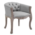 thumbnail image 2 of Modway Crown Vintage French Upholstered Fabric Dining Armchair Set of 2 in Light Gray, 2 of 5