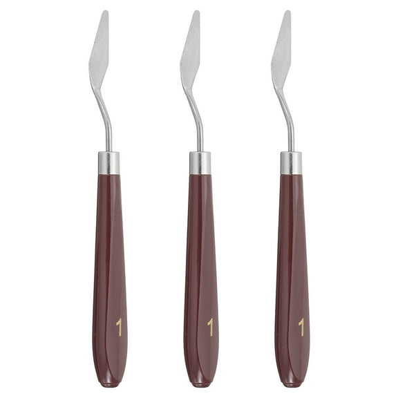 Uxcell 3 Pcs 12mm Stainless Steel Flexible Palette Knife Painting Knife, Red