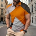 thumbnail image 3 of Ceisia Men's Summer Casual Geometric Color Block Mesh Short Sleeve Lapel Shirt Multicolor S Gifts, 3 of 7