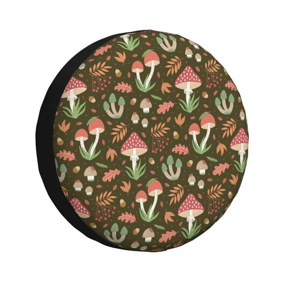 Cauagu Mushrooms and Autumn Print Tire Cover 14-17 inch Wheel Protector Spare Tire Cover Universal for Truck SUV Trailer Camping Rv Tire Covers-15 inch