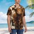 thumbnail image 2 of Lsque Cow With Butterflies Lilies pattern Hawaiian Shirt for Men, Unisex Summer Beach Casual Short Sleeve Button Down Shirts-3X-Large, 2 of 9