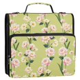 thumbnail image 5 of FORMRS Zipper Binder with Shoulder Strap 2-inch Ring 500 Sheet Capacity File Bag, Green Flowers Pattern, 5 of 5