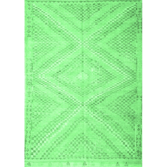 Ahgly Company Indoor Rectangle Southwestern Emerald Green Country Area Rugs, 8' x 10'