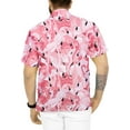 thumbnail image 2 of LA LEELA Men's Hawaiian Shirts Short Sleeve Button Down Shirt Men's Tropical Shirts Casual Holiday Summer Party Caribbean Shirts for Men Funny L Wading Birds, Autumn Pink, 2 of 4