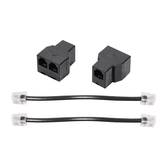 2PCS RJ11 Telephone Cable Splitter 15cm 6P4C 2 Ports Adapter