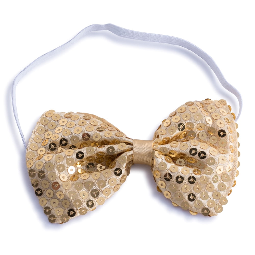 Dress Up America Gold Sequined Bow Tie, One Size Fits Most Kids