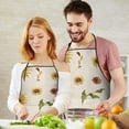 thumbnail image 5 of Yellow Brown Green Leaf Sunflower Pattern Apron-Garden Aprons for Women with Pockets-Cotton Linen Waterproof Kitchen Cooking Gardening Aprons Adjustable for Kitchen,Cooking,BBQ and Salon 33x27 Inch, 5 of 7