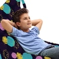 thumbnail image 1 of Tropical Lounger Chair Bag, Palm Leaves and Paint Blots Polka Dots Geometrical Design Pattern, High Capacity Storage with Handle Container, Lounger Size, Dark Purple and Multicolor, by Ambesonne, 1 of 5