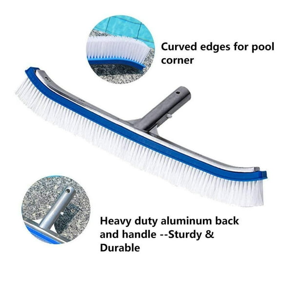Lalapool Durable Attachable Handle Pool Brushes, 18", Aluminum 10.4 oz