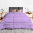 thumbnail image 2 of 1 Piece Luxury Long Box Pattern Comforter By D.N.G. BEDDINGS Premium Super Soft, All Season, 800 Thread Count, 100% Egyptian Cotton, Oversized Super King Size Lilac Color, 2 of 5