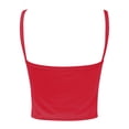 thumbnail image 6 of ChoXxx Women's Sexy Slim Fit Crop Camisole Built In Bra Sleeveless Tank Top Stretchy Summer Fashion Red S, 6 of 7