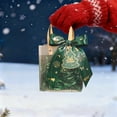 thumbnail image 6 of Christmas Transparent Hand-helds Gift Bag Christmas Eve Apples Gift Box Candy Bag Creatives Souvenir Hand Bag D (Green), 6 of 6