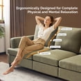thumbnail image 6 of Ktaxon 83" Sofa with 3 Seater, Faux Suede Couch with Deep Seat, Ergonomic Design, Removable Cushions for Living Room Bedroom Office, Olive Green, 6 of 8