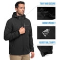 thumbnail image 3 of GENTS BLISS Mens Rain Jackets Lightweight Waterproof Breathable Jackets for Men with Hood Windproof Outdoor Men Raincoat for Hiking Cycling Travel, 3 of 8
