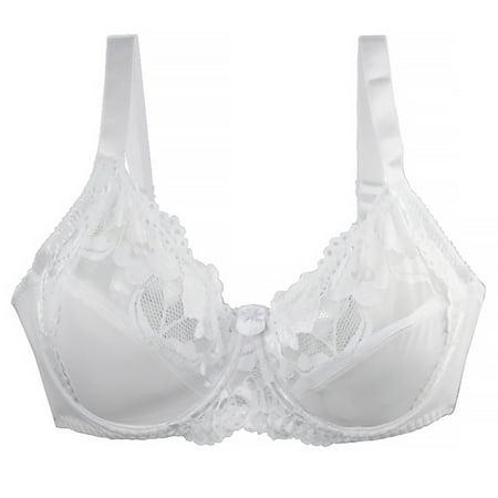 WMTBSRSW Summer Women s Plus Size Floral Lace Push up Bras Solid Color Lift up Plunge Bra Comfy Soft No Underwire Full Coverage T Shirt Bra
