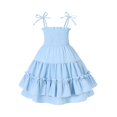 thumbnail image 1 of Vestido halter Happy Town para niños pequeños, estilo bohemio, azul fruncido, 4-5T, 1 of 6