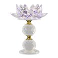 thumbnail image 1 of Candelabro 4.72 "Dia Tealight Mesa de centro Decoración púrpura Sunnimix Portavelas de cristal Lotus, 1 of 4