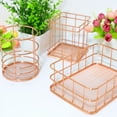 thumbnail image 2 of Redempat Rosegold Multi-functional Storage Basket - Organized And Efficient Solution For Office Storage Rose Gold 9**10cm,Circular pen holder 1Set, 2 of 6