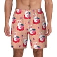 thumbnail image 2 of Picia Bunny And Strawberry pattern Mens Swim Trunks with Compression Liner Stretch Beach Shorts Quick Dry with Zipper Pockets No-Chafing Board Shorts-X-Large, 2 of 9