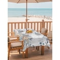 thumbnail image 2 of Outdoor Tablecloth with Umbrella Hole for Patio/Picnic/Party/Camping, Blue Beige Coastal Waterproof Table Cloth Rectangle Table Cover Washable, Beach Starfish Summer Eucalyptus (52"x 70"), 2 of 8