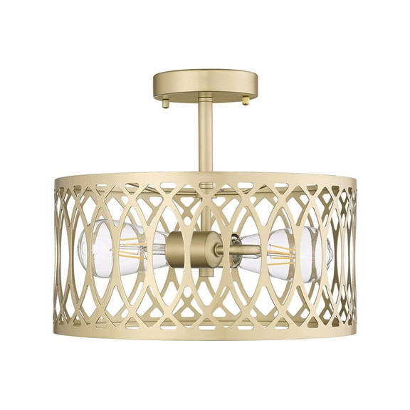 Millennium Lighting 4212-PMG Arelyn 13" Wide Semi-Flush Drum Ceiling Fixture - Painted