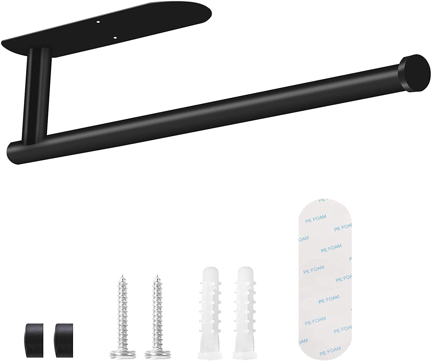 Kusmil Paper Towel Holder Under Cabinet for Kitchen, Self Adhesive or Drilling Paper Towel Holder Wall Mount