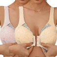 thumbnail image 1 of Non-Wired Bra with Front Closure, Sports Bra with Front Opening Lace Comfortable Everyday Bra for Yoga and Sports Sleep Bra Push Up Shape, 1 of 5