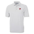 thumbnail image 2 of Men's Cutter & Buck Gray Buffalo Bills Throwback Logo Virtue Eco Pique Stripe Recycled Polo, 2 of 3