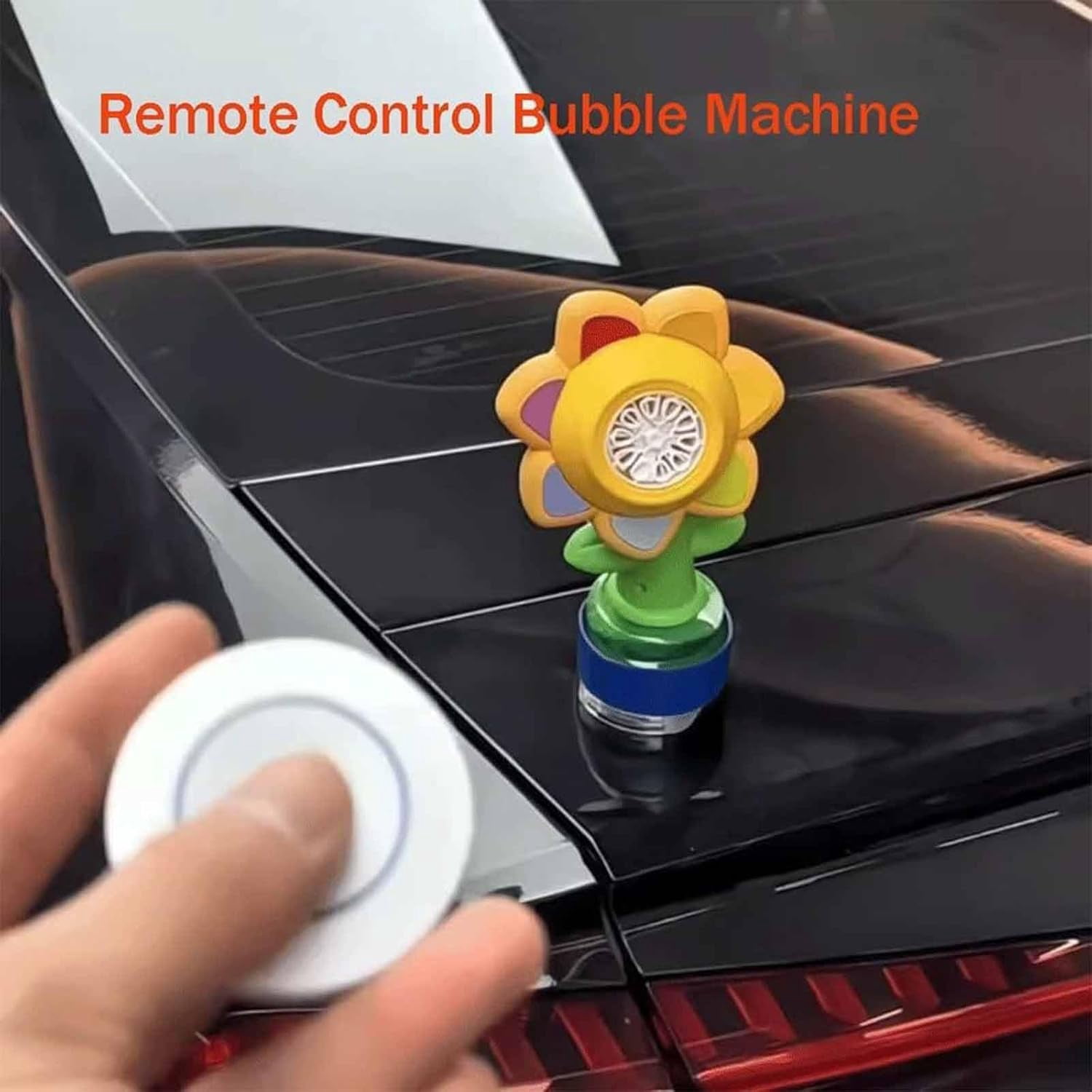 Honk Activated Bubble Machine for Car, Sound Activated Bubble Machine,with Remote Control Fun Swing Dance, Colorful Lighting, Automatic 3 Modes for Cars, Motorcycle, Outdoor, Party (1pc)