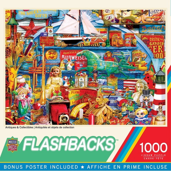 MasterPieces 1000 Piece Jigsaw Puzzle - Flashbacks Antiques & Collectibles 19.25"x26.75"