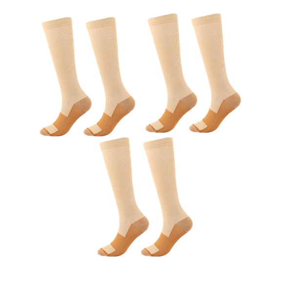 AUQ 3Pcs Thigh High Socks,Progressive Compression Support Thigh High Socks,Breathable Moisture-Wicking Fabric Stockings for Women,Gray