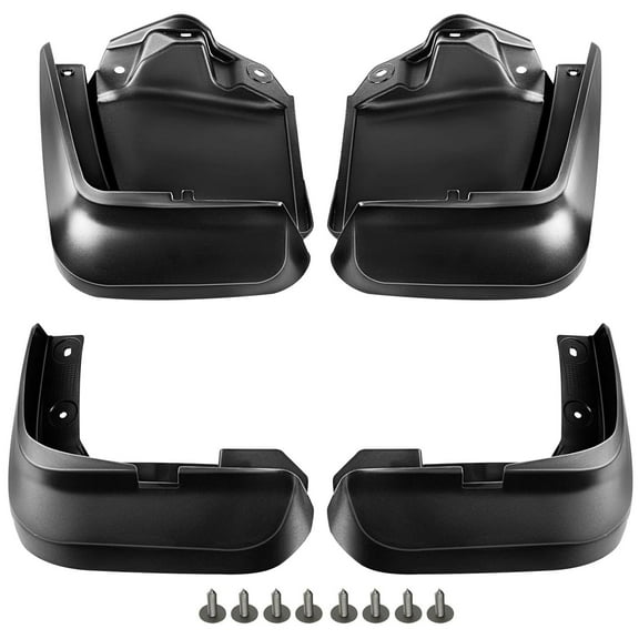 Mud Flaps For Honda Civic 2012 2013 2014 2015, Custom No Drill Splash Guards Molded Front And Rear Set 4Pcs-Black-22-25