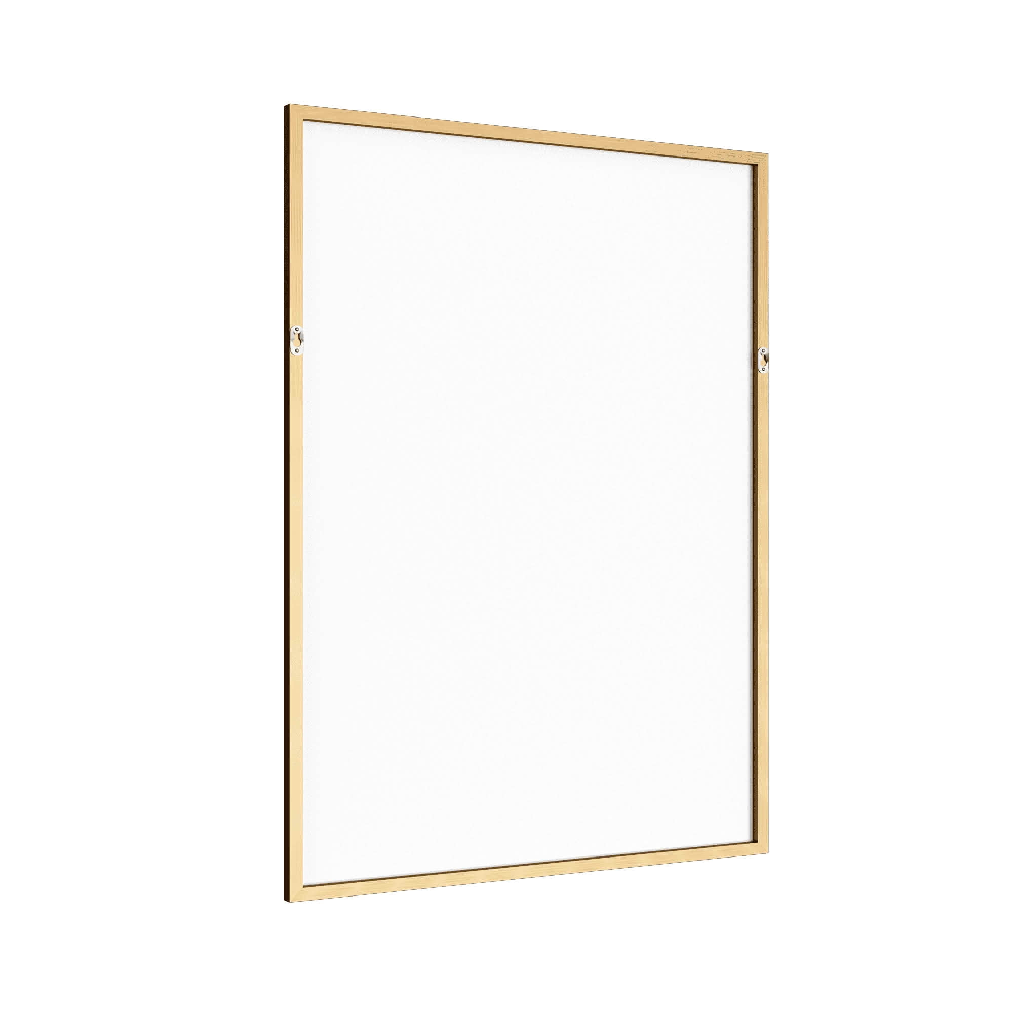MAYEERTY 36x24x1 Inch Gold Thin Edge Aluminum Right Angle Rectangular Wall Mounted Mirror, Double Sided for Bathroom