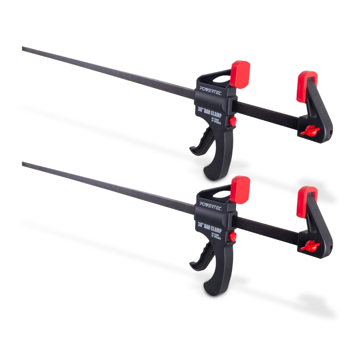 POWERTEC 2PK 36 inch Bar Clamps, Quick Release, OneHanded with 42 inch