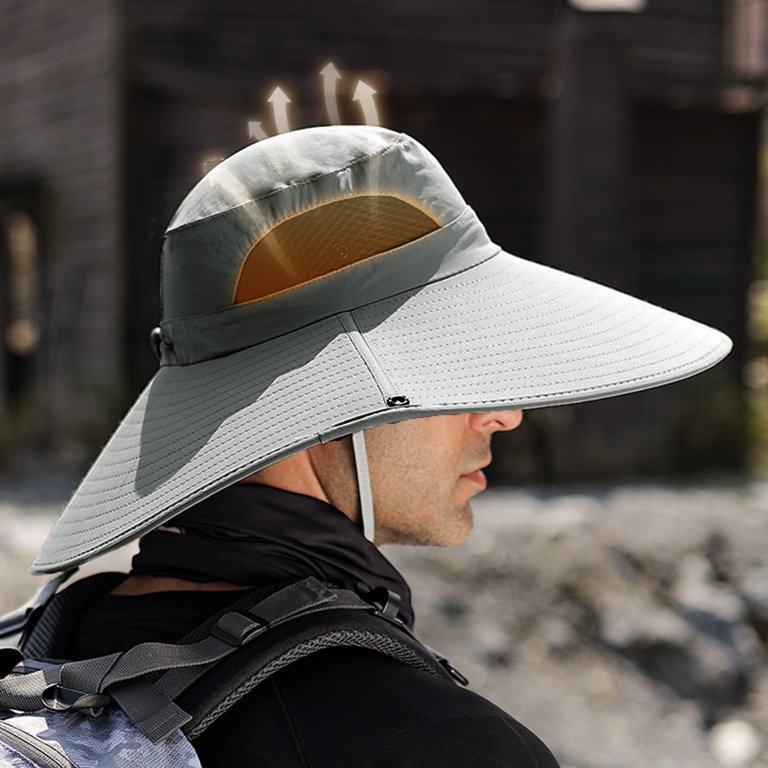 Polyester Fisherman\'s Hat Adjustable Drawstring Wide Brim Bucket Hat Amazon.com: Sukeen Cooling Sun Hat for Men Women UPF50+ Wide  main image 2