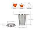thumbnail image 2 of Tea Strainer, Special Leaves, 2 Pieces, Stainless Steel Tea Filter, With Lid and Double Handles, Tea Filter for Loose Tea, Tea Infuser, Extra Fine Fil, 2 of 5