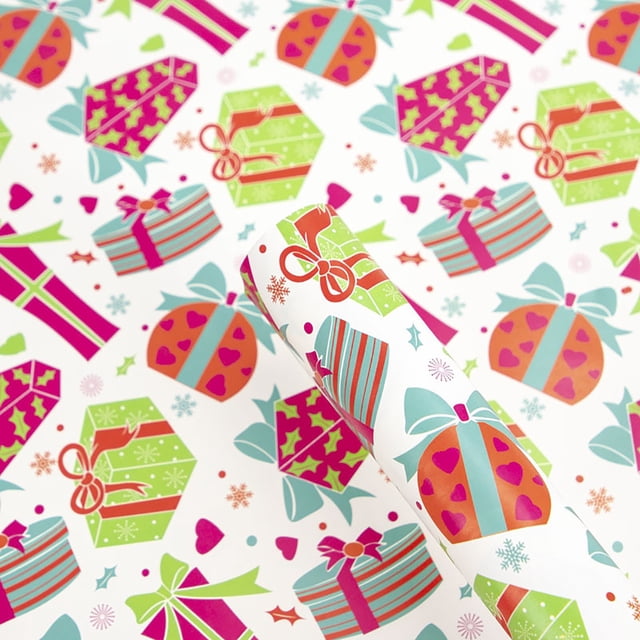 1PCs ( 70cmX50cm, 4.11 Square Feet)Single-sided Christmas Wrapping Paper, Classic Santa Claus And Other Patterns