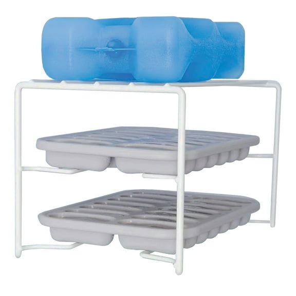 Better Houseware 1495 2-Shelf Ice Tray Caddy, Plastic, White