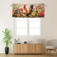 thumbnail image 2 of Rooster Valance Curtain for Kitchen Rustic Wooden Barn Farmhouse Floral Country Privacy Decorative Rod Pocket Short Window Valance Curtains 54 by 18 in, 1 Panel, 2 of 6
