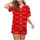 thumbnail image 5 of Conjunto de Verano para las Mujeres Día de San Valentín Amor Impreso Cuello de Manga Corta con Pantalones Cortos, Poliéster Ligero para el Uso Informal, 5 of 9