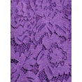 thumbnail image 5 of DARING DIVA Women's Fishtail Sheath Open Front Shrugs 2pc Lace Dress M Purple, 5 of 6