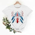 thumbnail image 2 of PXLKNZH Fun 4th of July Tops Women Independence Day Plus Size Short Sleeve Graphic Tees 2025 Summer V Neck Patriotic T-Shirts,White,S, 2 of 8