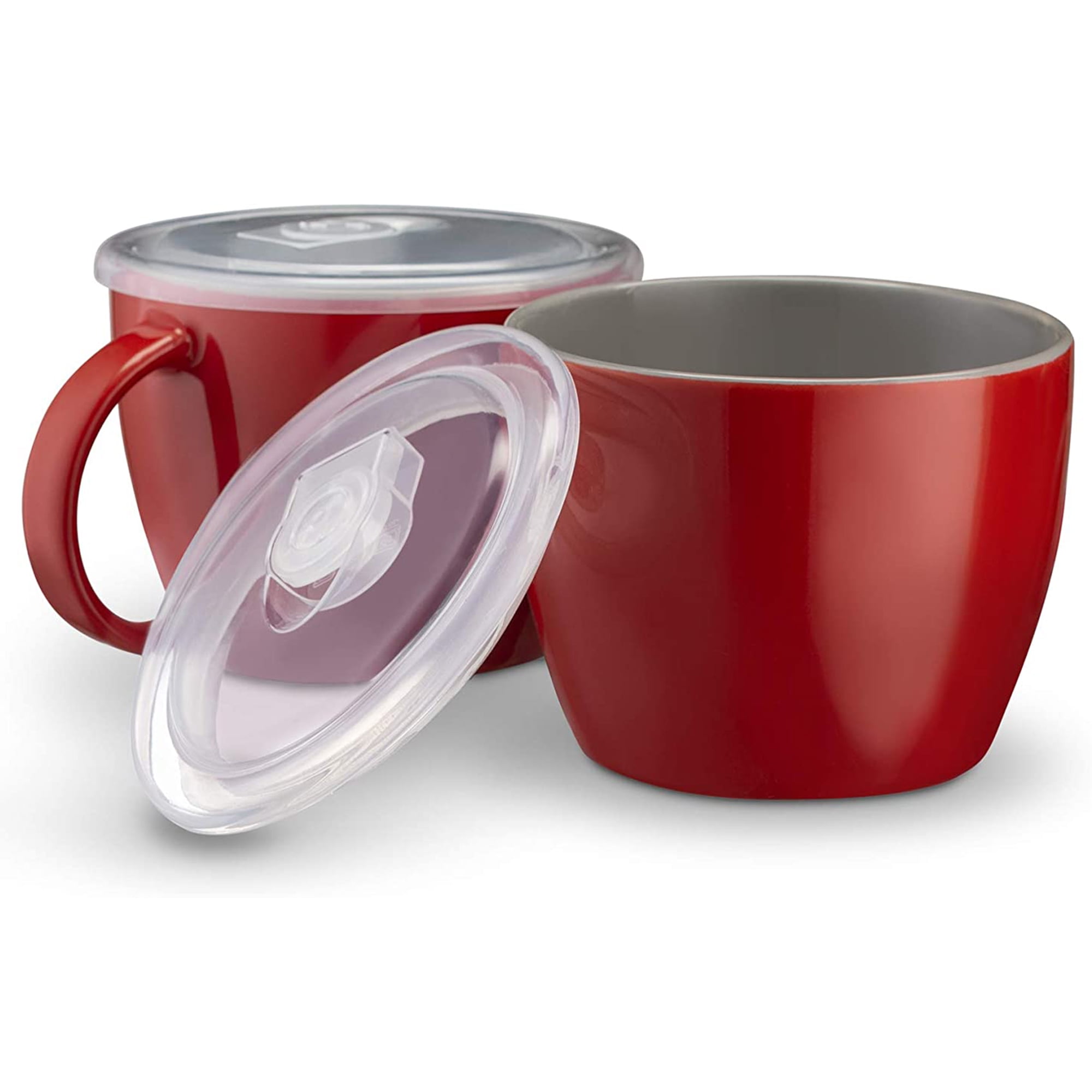 10 Strawberry Street 16 fl oz Set of 4 Soup Mug with Lid, Charcoal Gray -  Walmart.com