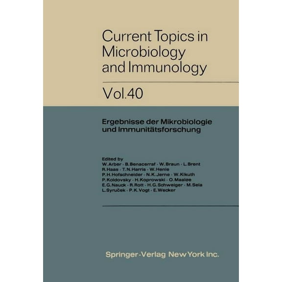 Current Topics in Microbiology and Immmu Chronic Infectious Neuropathic Agents (China) and Other Slow Virus Infections, Book 40, (Paperback)