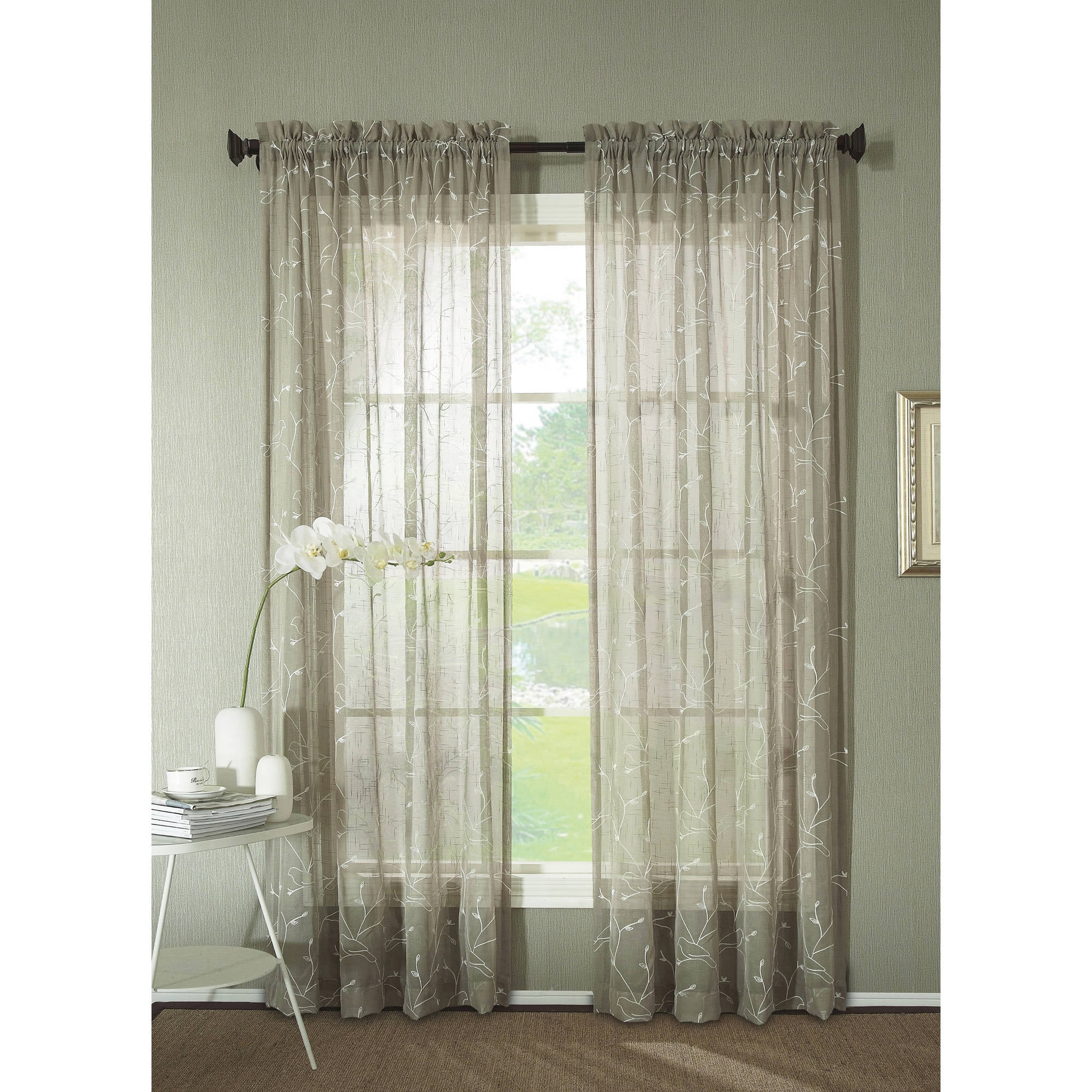 Nanshing Bird Crewelwork Sheer Curtain W Walmartcom Walmartcom