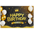 thumbnail image 3 of Glamorous Black Gold Happy Birthday Banner with Crown Balloons and Sparkles Backdrop Party Decoration for Birthday Parties Photography Props and Celebrations, 3 of 8