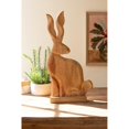thumbnail image 1 of Estatua de conejo de madera sobre soporte KALALOU, talla alta, 1 of 1