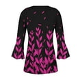 thumbnail image 5 of QATAINLAV Womens 2025 Spring Blouses Fashion Boho Floral Print 3/4 Bell Sleeve Tunic Tops Loose Casual Button Down Henley Shirts Vacation Outfits Hot Pink S Todays Sale, 5 of 6